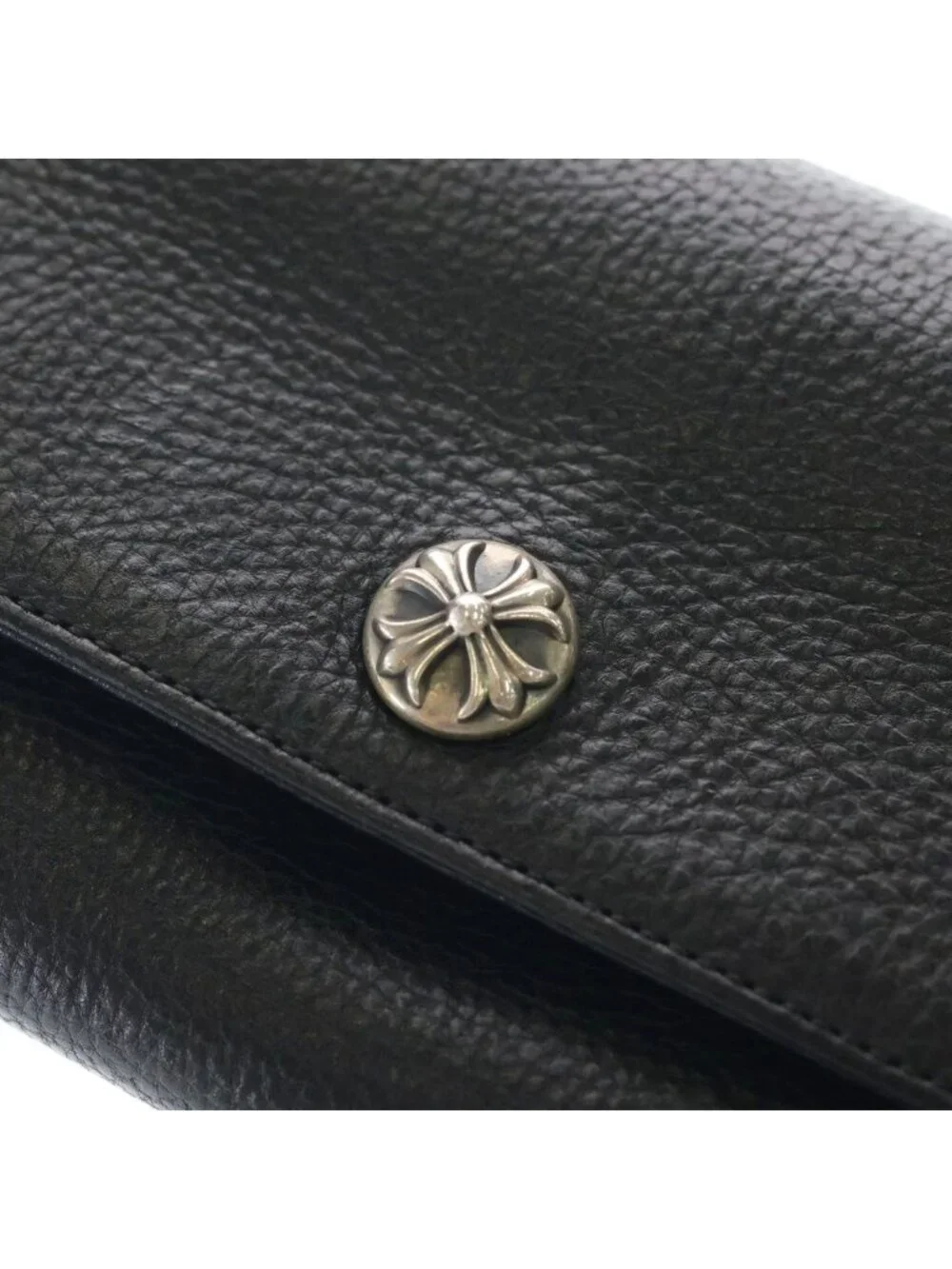 Chrome Hearts Judy Cross Ball Button Leather Wallet Black